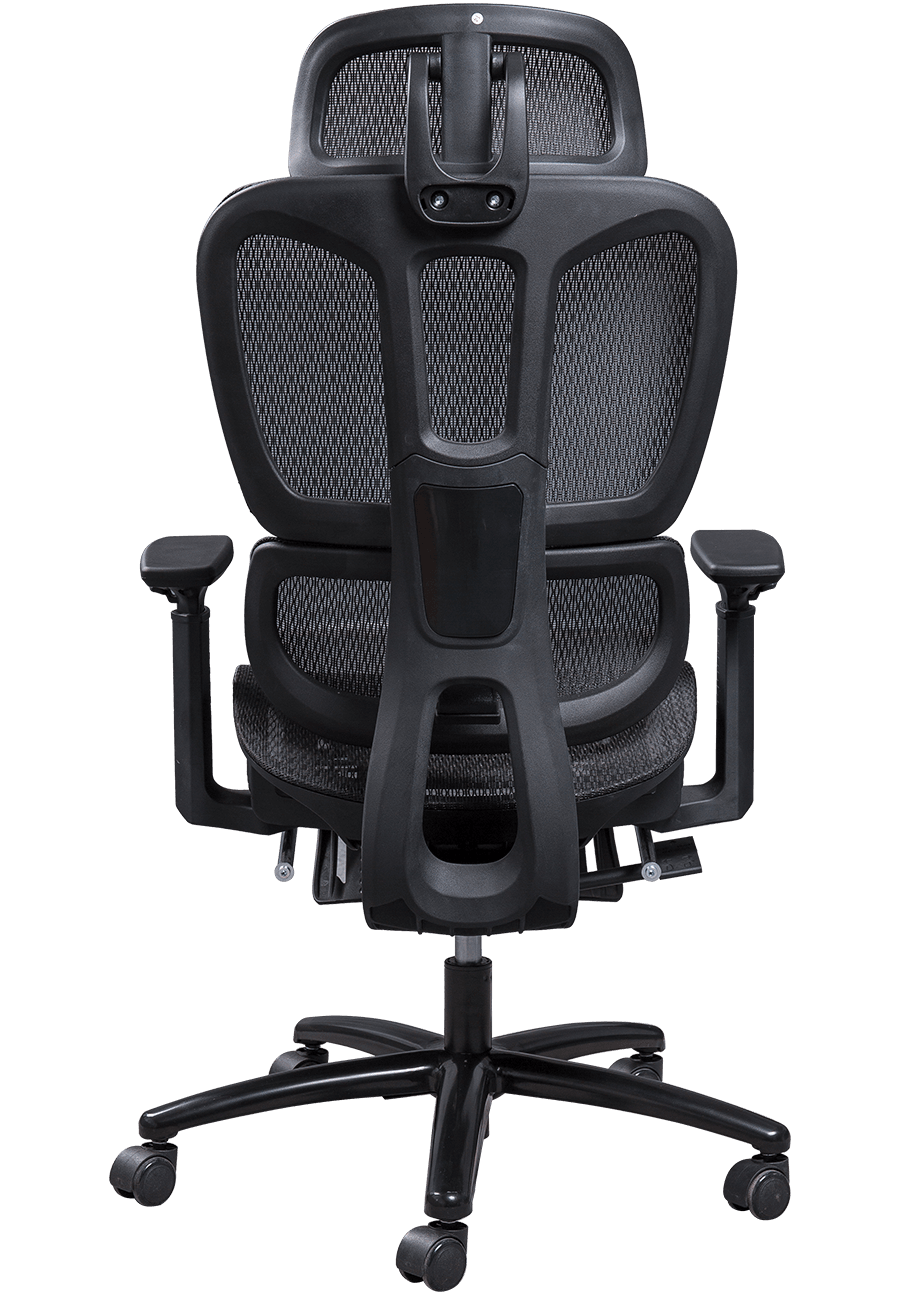 Ergonomisk mesh-kontorstol Plastramme Klassisk design mesh-stol Justerbar hodestøtte Kontorstol med fotstøtte details