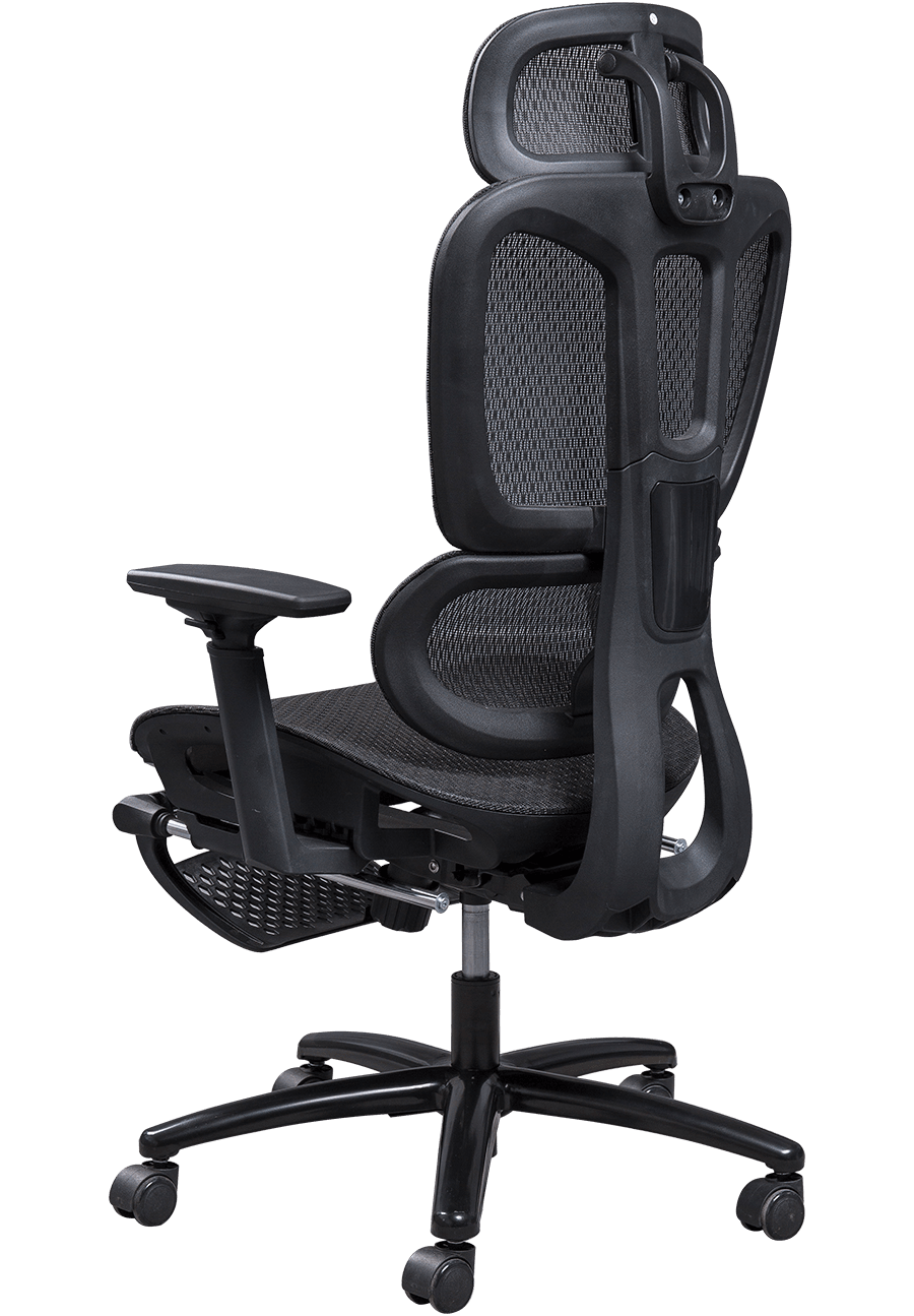 Ergonomisk mesh-kontorstol Plastramme Klassisk design mesh-stol Justerbar hodestøtte Kontorstol med fotstøtte details