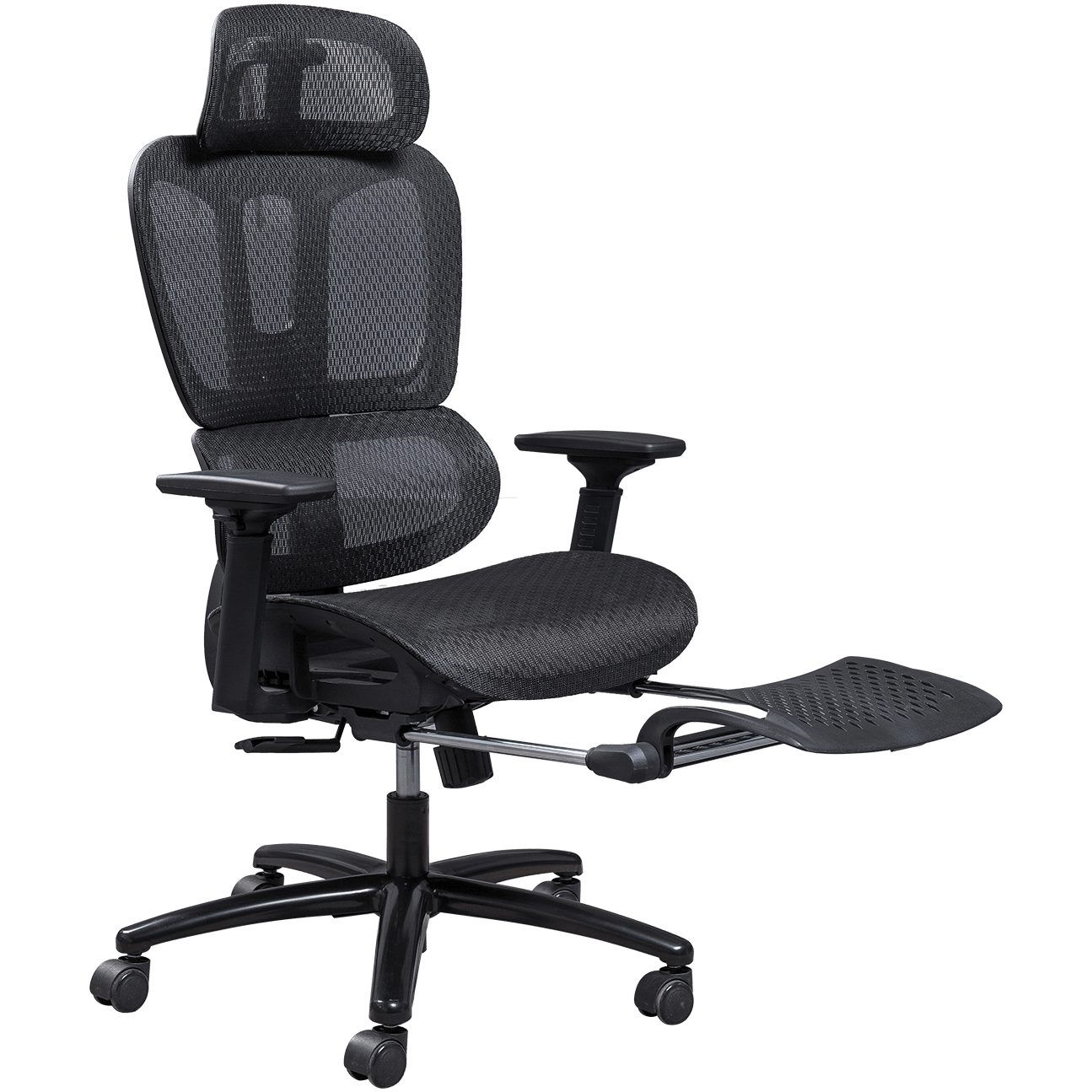 Ergonomisk mesh-kontorstol Plastramme Klassisk design mesh-stol Justerbar hodestøtte Kontorstol med fotstøtte details