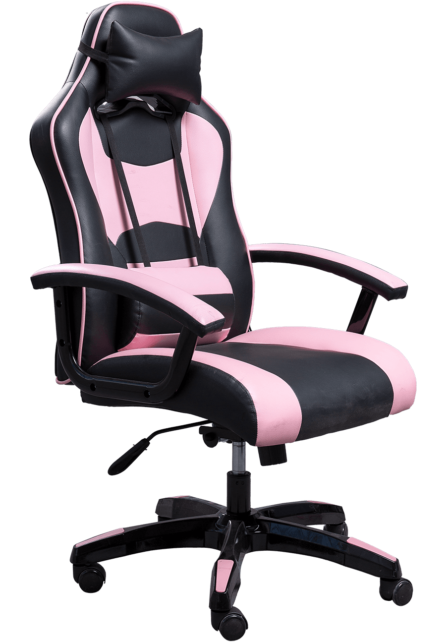 Overlegen kvalitet svart rosa PU skinn kontorstol Komfortabel sittende PC Gamer Racing stol details