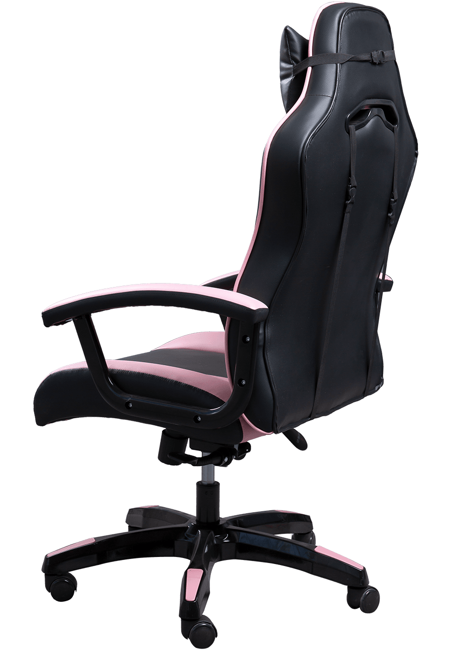 Overlegen kvalitet svart rosa PU skinn kontorstol Komfortabel sittende PC Gamer Racing stol details